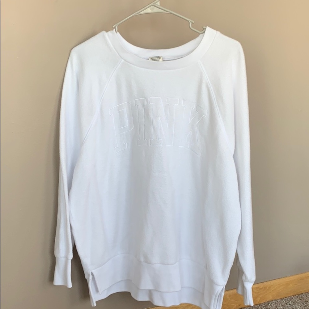 White “pink” crewneck